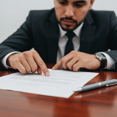 Modern legal office setting with a blurred background of a legal document, symbolizing no win no fee arrangement.