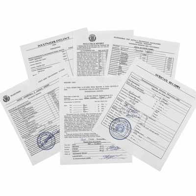 Photograph of documentary evidence including police reports and medical records