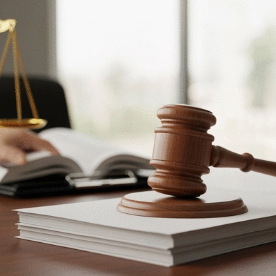 Gavel and legal documents, representing legal action against bullying and harassment