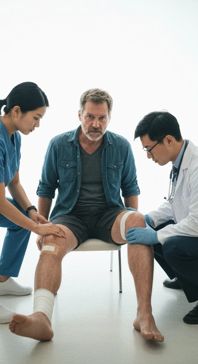 User receiving support for serious injuries